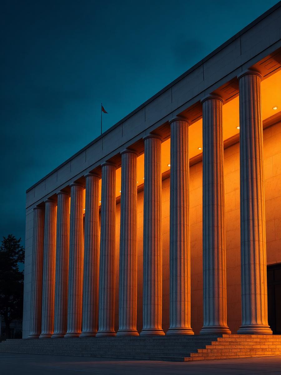 Modern government building columns